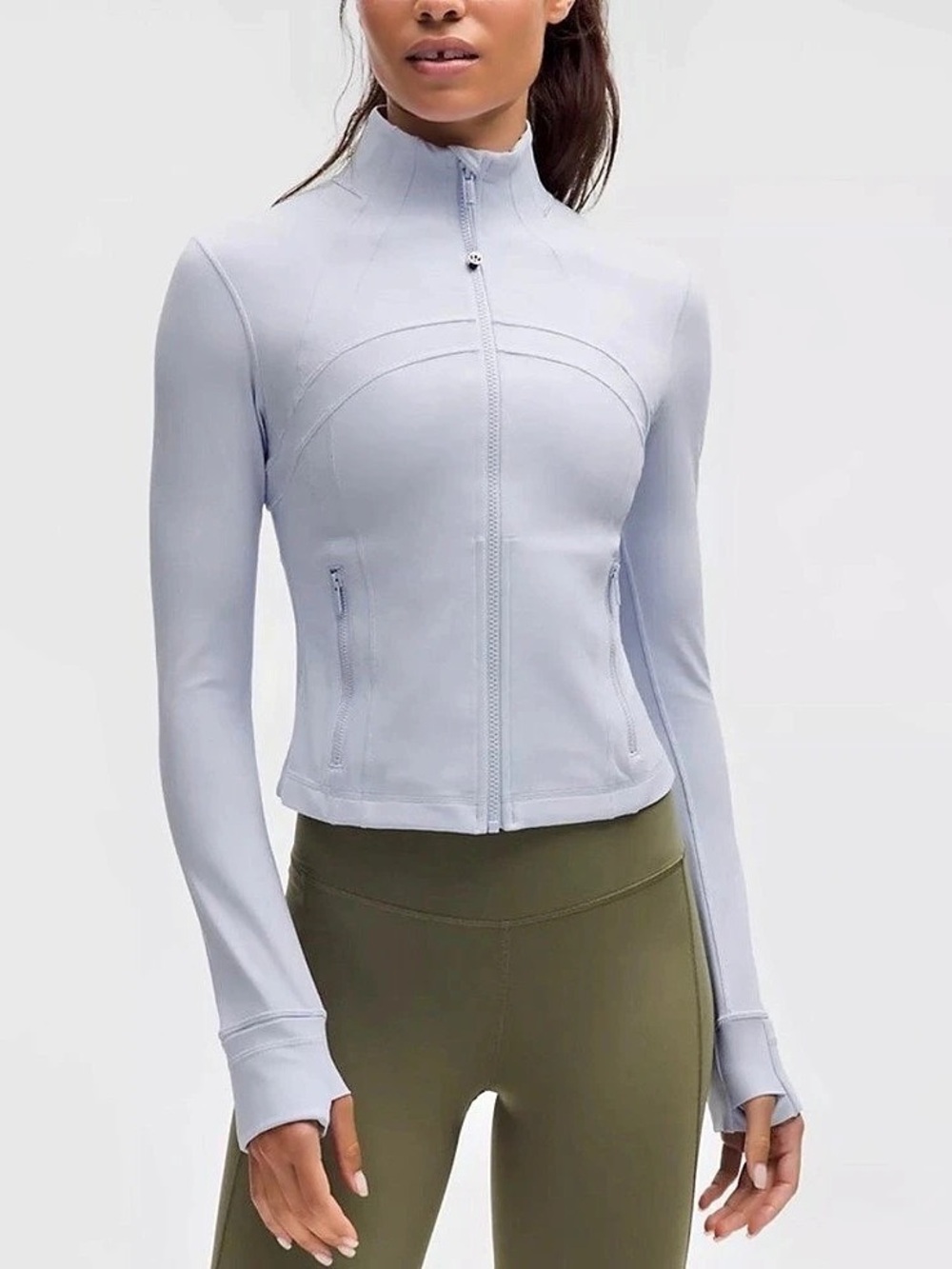 Lululemon Nubian Define Cropped zip up Jacket in serene Blue size 6